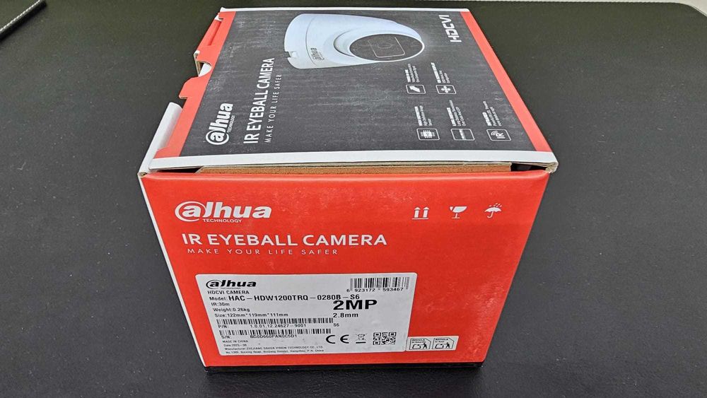 Camera supraveghere interior HDCVI Dahua HAC-HDW1200TRQ-0280B-S6, 2MP, 2,8mm, IR: 30m