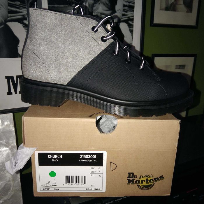 DR. MARTENS CHURCH кожени боти с рефлективно покритие, номер 39 UK 6