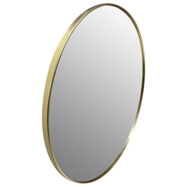 50см Стенно кръгло огледало със златиста рамка