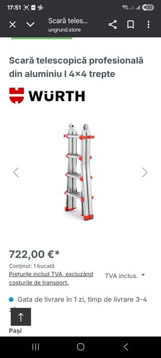 Scara telescopica profesionala Wurth