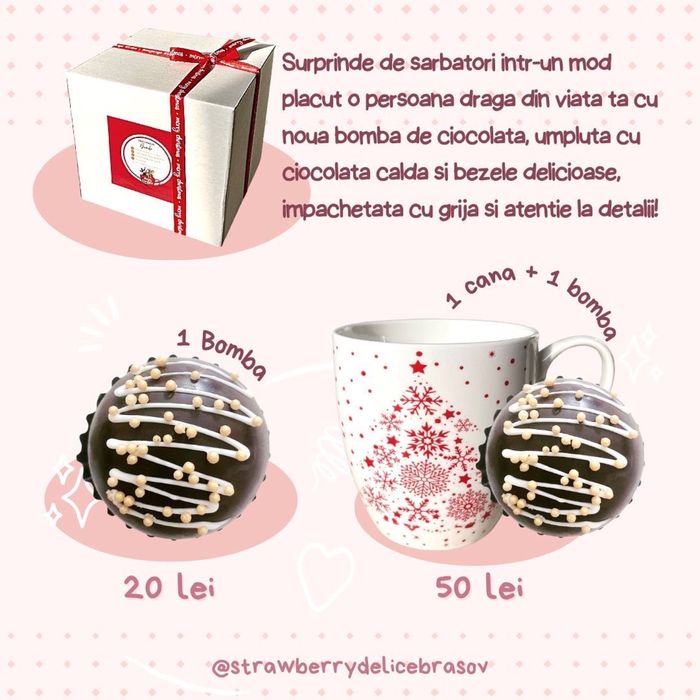 Cadou Craciun cana si bila de ciocolata calda