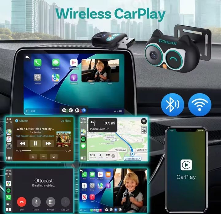 Actualizare hărți GPS Activare Android CarPlay Modul inteligent cu camera video supraveghere copil pentru iOS iPhone CarPlay Wireless Wifi Video YouTu