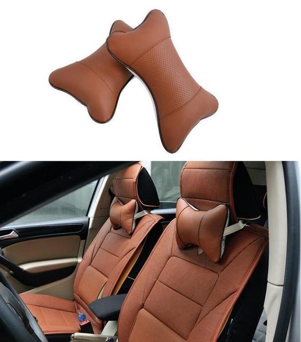 Pernuțe tetiera auto, pernuțe SET 2 buc piele ecologică și poliester