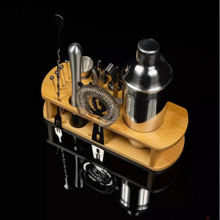 Set cocktail shaker pentru barmani, 16 piese, gri, Klausberg