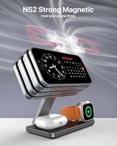 Зарядна станция EXW 3 in 1 Magnetic Wireless Charging Station
