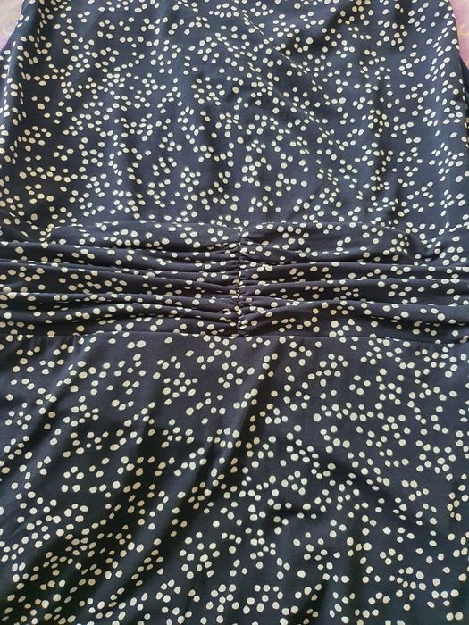 Rochie de zi cu imprimeu punctat - bleumarin închis