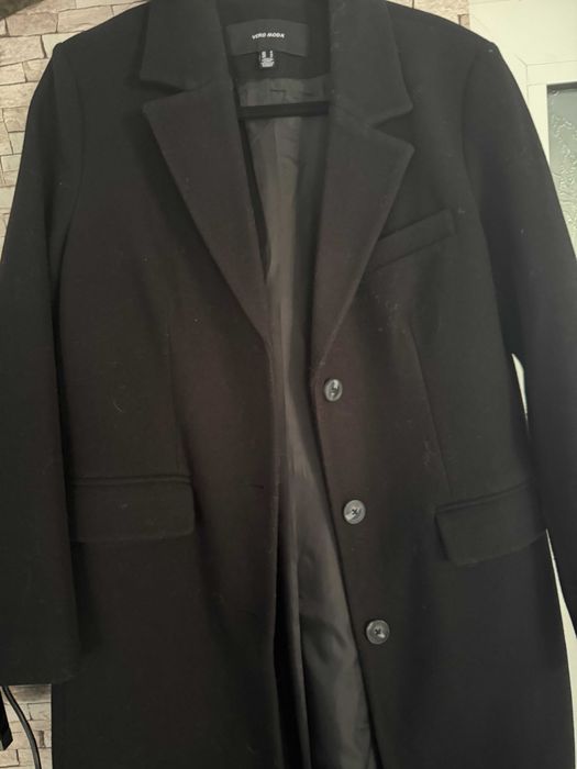 Vero Moda черно дълго палто M – отлично състояние