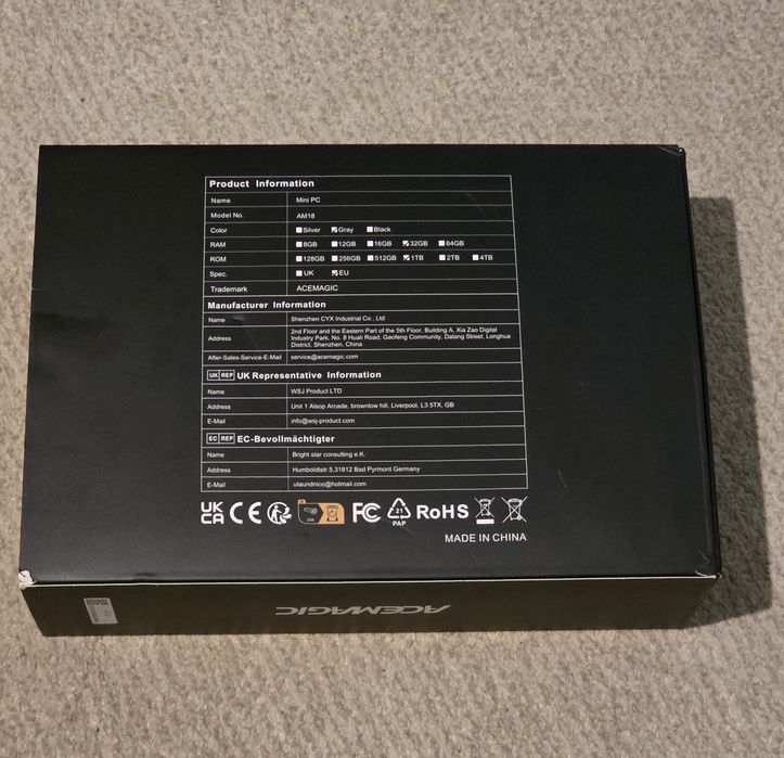 Mini PC Gaming ACEMAGIC AM18, Ryzen 7 8845HS,Radeon 780M, 32 GB DDR5