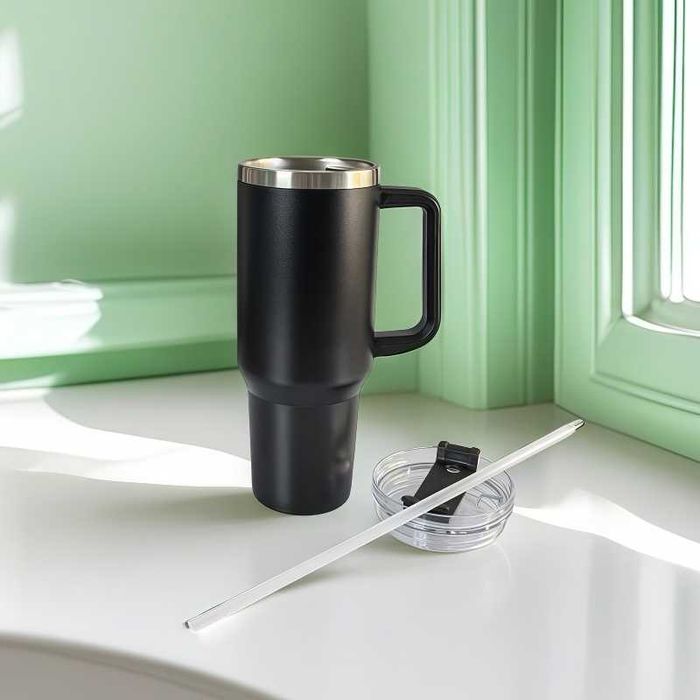 Нова Термо Чаша със Сламка  - 1200мл