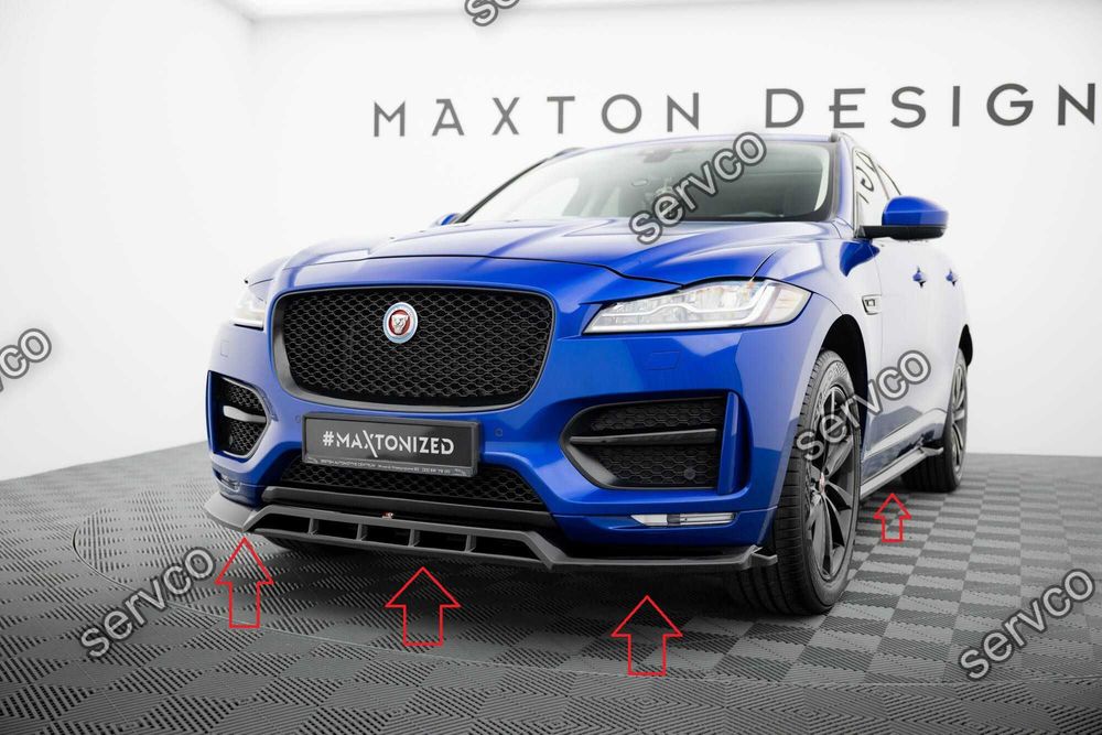 Pachet Set Splitter Exterior Lip Prelungiri Body kit tuning Jaguar F-Pace R-Sport Mk1 2016-2020 v1 - Maxton Design