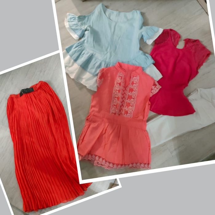 Р40-42 плиссе, топы, скинни цена за все