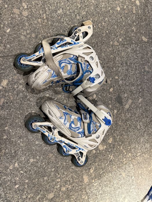 Детские ролики белые/черные