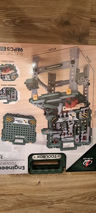 Работна маса с инструменти 98 броя/дъска за рисуване 3в1/детска работилница
