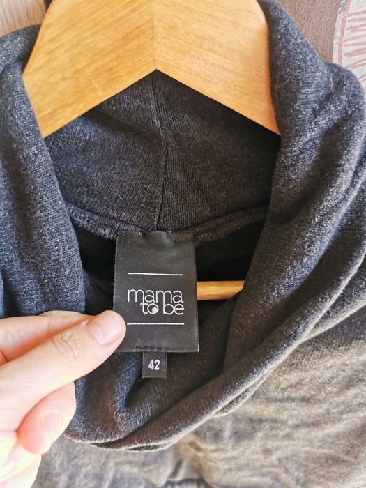 Памучен пуловер с поло яка за бременни и кърмещи дами, размер 42