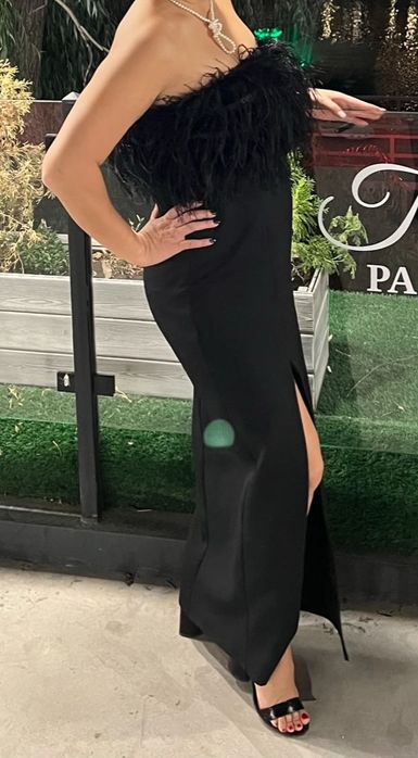 Платье вечернее с перьями в стиле Гэтсби