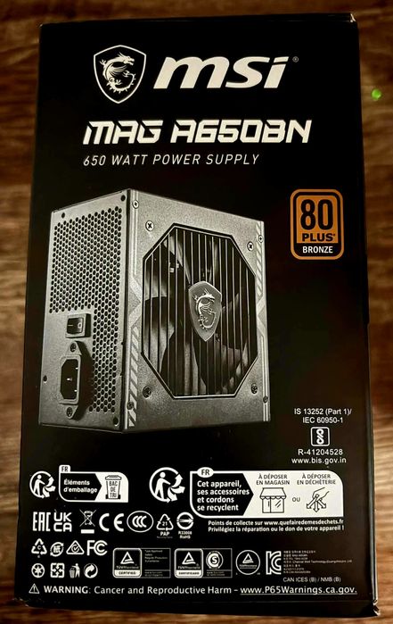 Sursa PC MSI MAG A650bn 650w 80 Plus Bronze