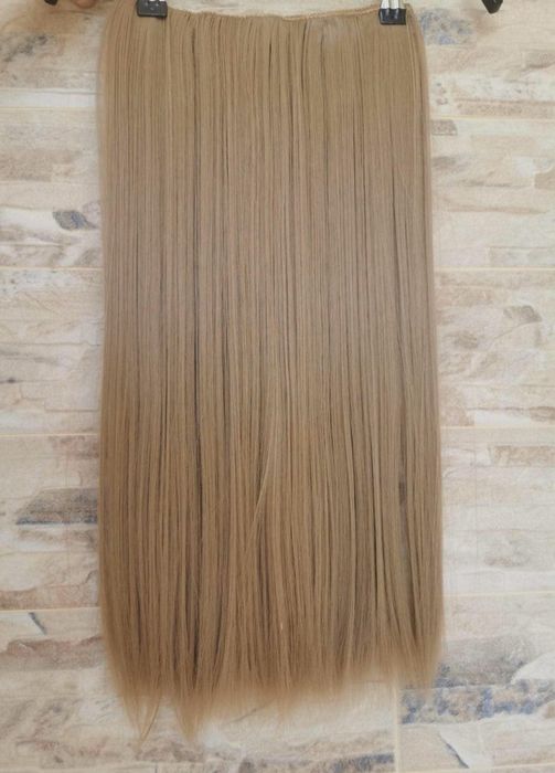 Естествен Косъм екстеншъни - медено русо 60см