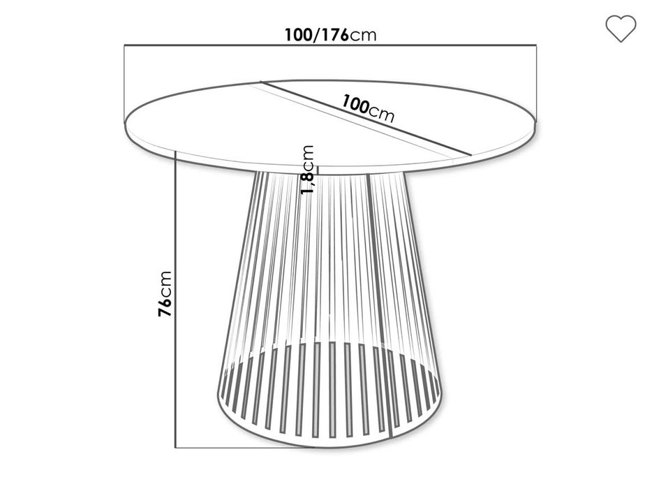Кръгла трапезна разтегателна маса