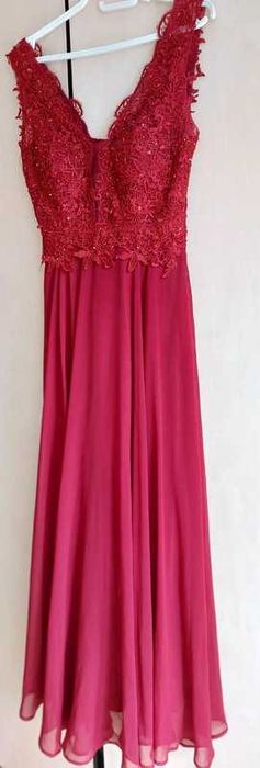 Rochie ocazie  voal+ dantela cu paiete