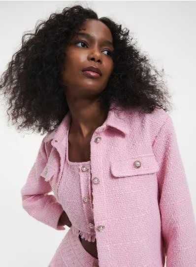 Сет от пола, бюстие и риза Reserved със съдържание на вълна, в розово