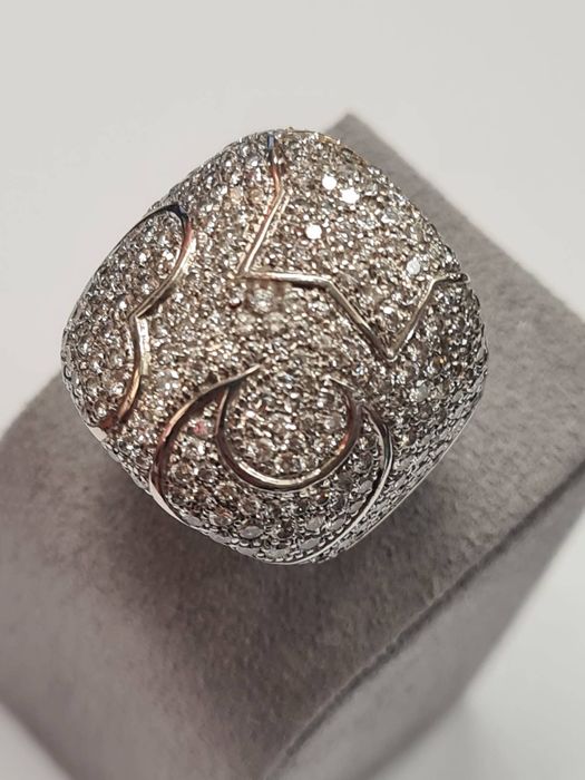 Inel din aur alb 18k, cu diamante naturale, IAU820