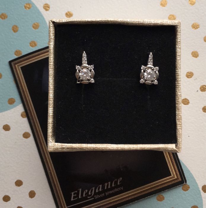 НОВИ Сребърни обеци с английска закопчалка, със сертификат и торбичка