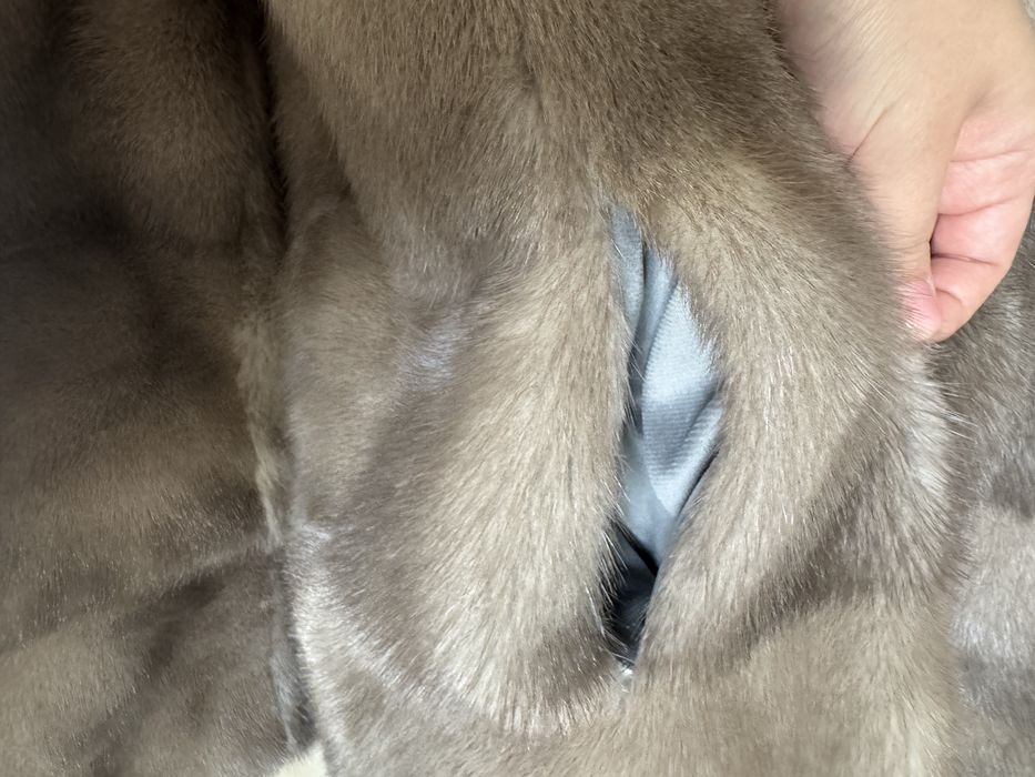 Норковая шуба серая