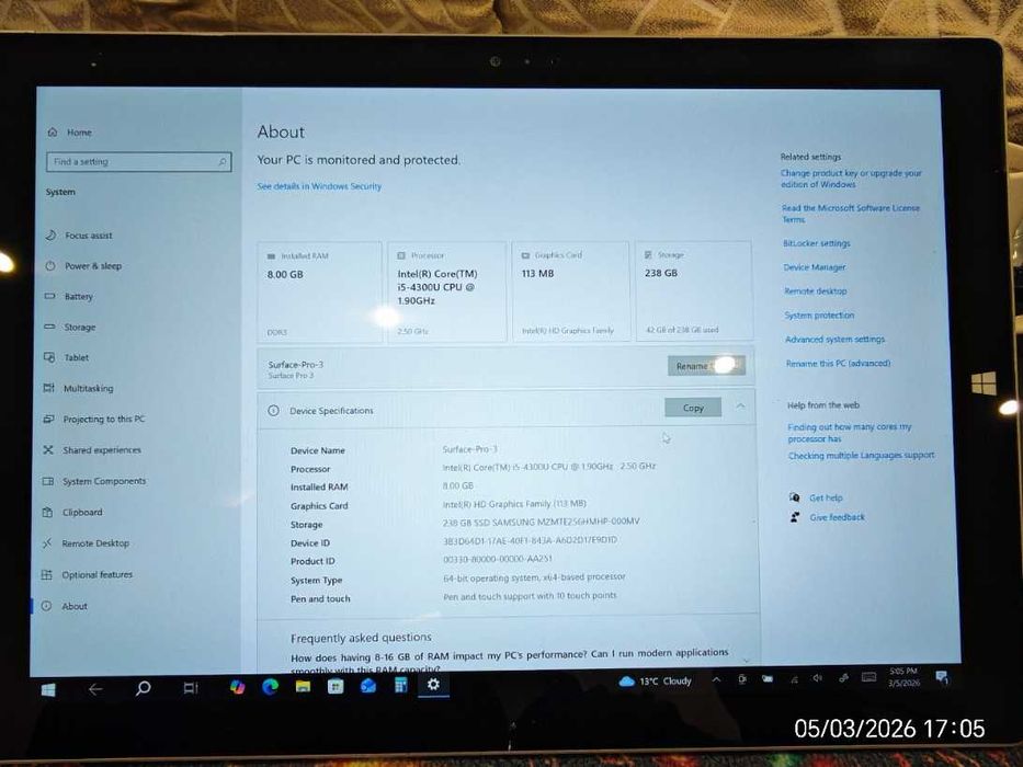 Microsoft Surface Pro 3 | 256GB SSD | 8GB RAM | + НОВА КЛАВИАТУРА