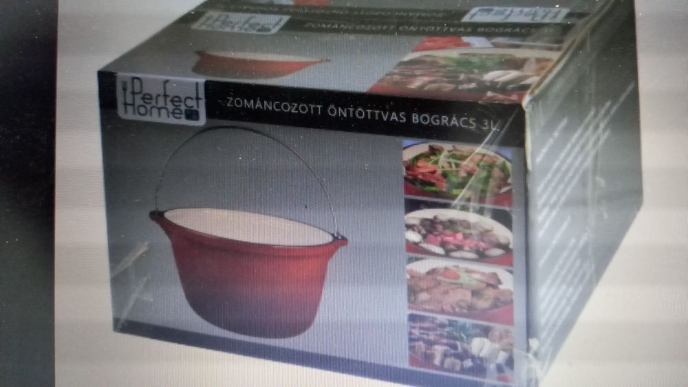 Ceaun fontă emailată 16 L Promo  + sobă  inox + capac inox ,ling