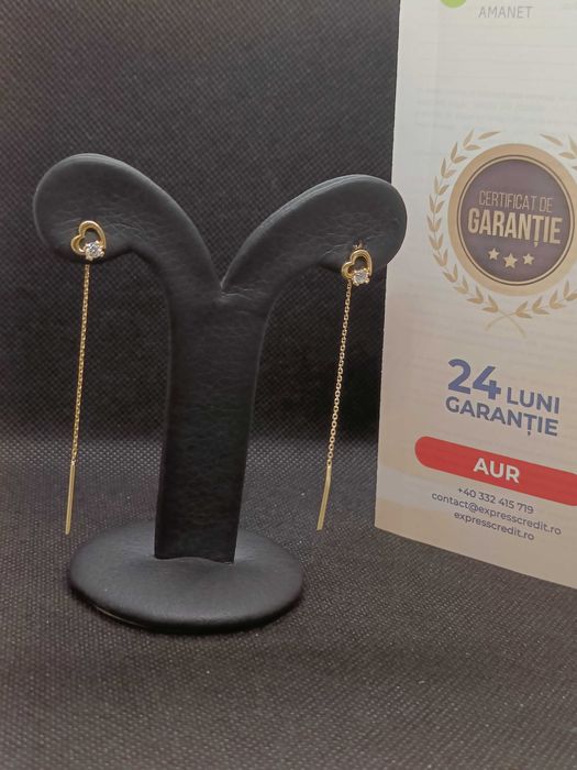 Cercei aur 14K 1.36g (Ag16 Moldova b33249.6) - Garantie 2 ani!