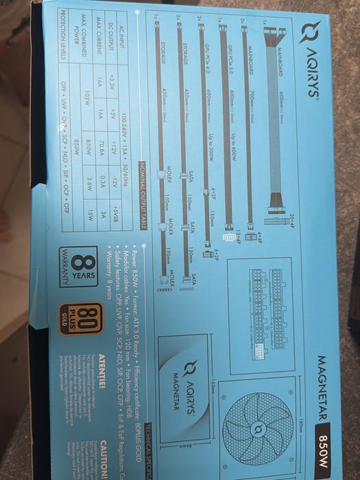 Power supply/sursa AQIRYS 80+ GOLD 850W