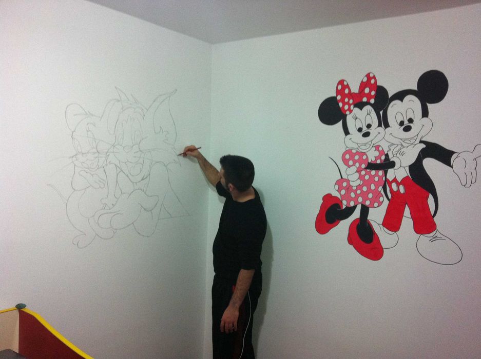 Picturi pe perete, cu personaje, peisaje si teme din desene animate