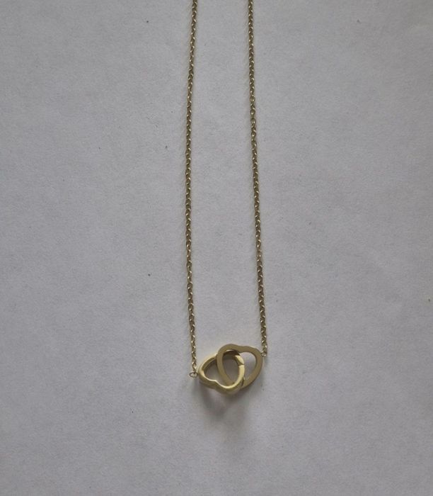 Дамско колие с преплетени сърца - 18 к проба + ПОДАРЪК гривна!