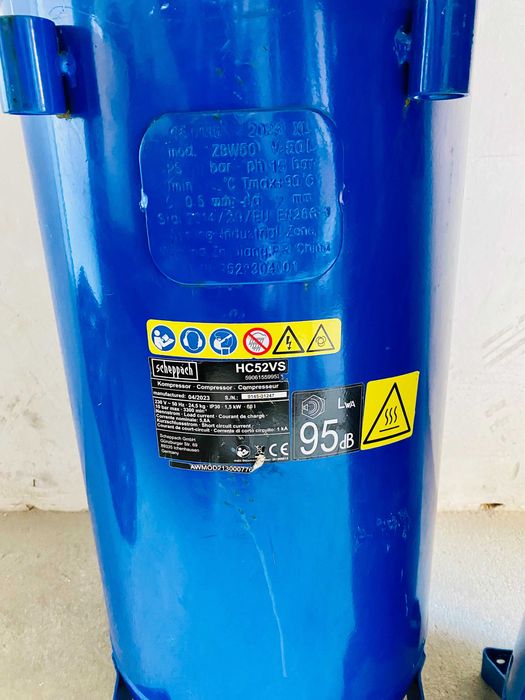 НОВ !!! Компресор Scheppach HC52VS, 1500W, 10 бара, 50 л + Бутилка