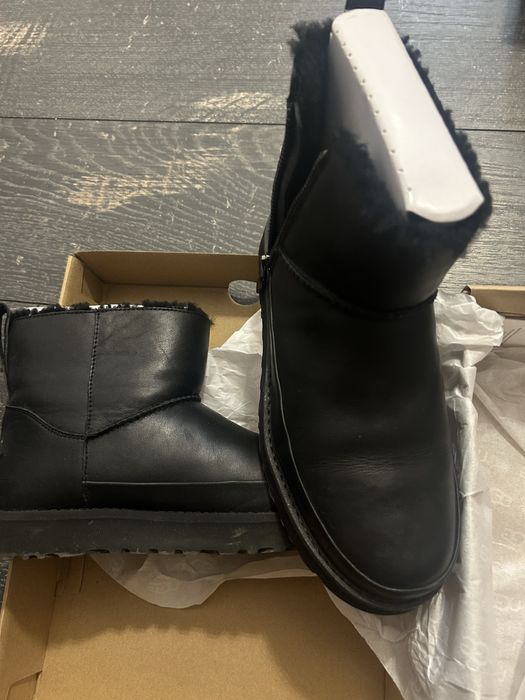 Ugg ghete negre piele