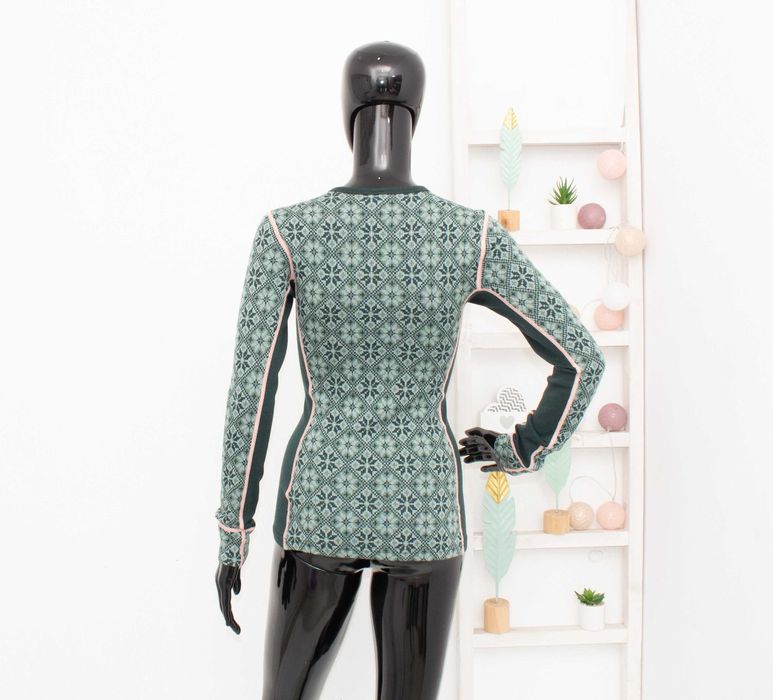 Kari Traa дамска мерино блуза зелена термо бельо от мериносна вълна S