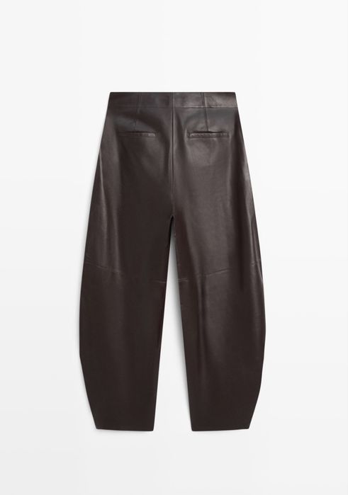 Pantaloni din piele Massimo Dutti