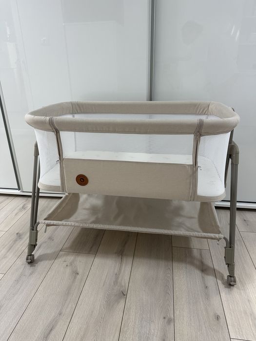 Pătuț/ pat co-sleeping bebe/ bebelusi cu saltea și plasă țânțari