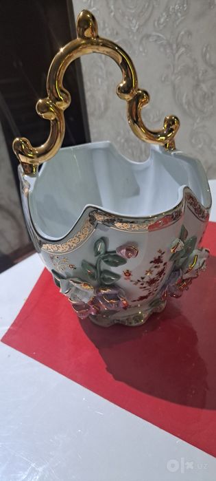 Чехословакия для фруктов  редкий большие фарфор ваза корзинки