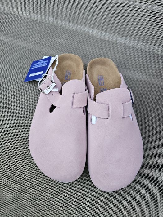 Birkenstock boston roz piele intoarsa 38