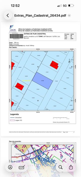 Teren de vanzare comuna Berceni cu autorizatie de construire