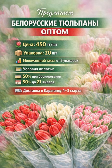 Белорусские тюльпаны оптом