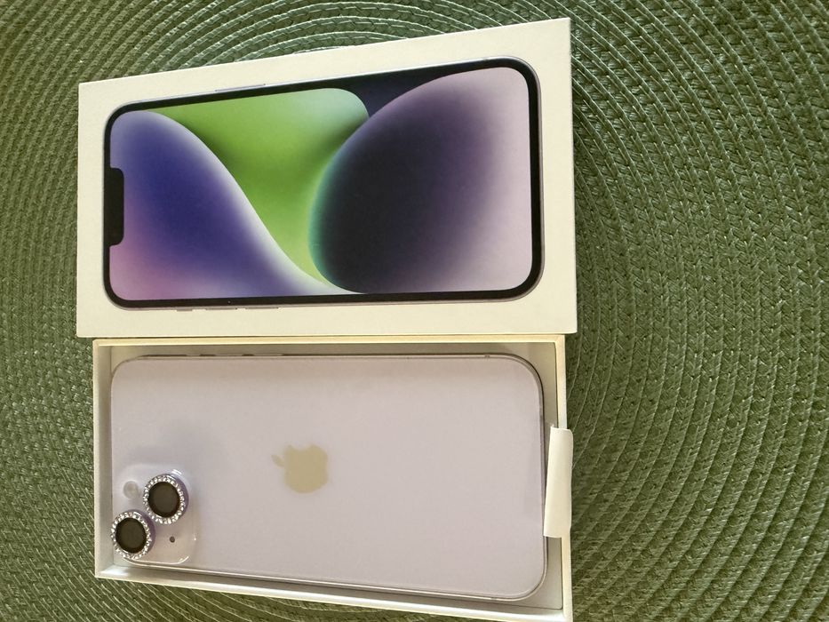 iPhone 14 Purple 128GB-Като нов 90%  батерия