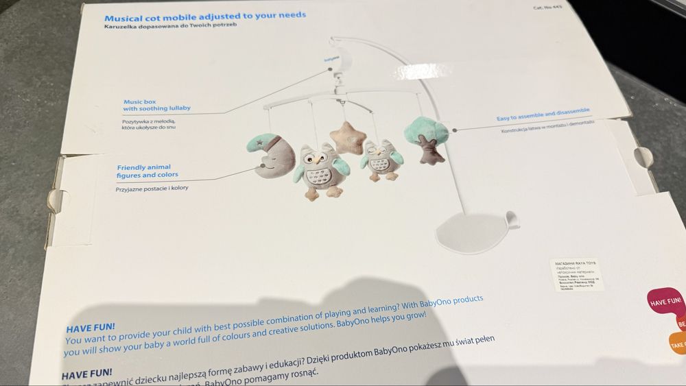 Музикална въртележка BabyOno за кошара нова с кутия