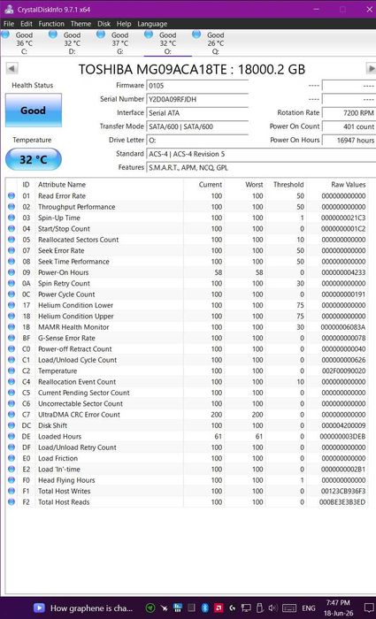 ENTERPRISE HDD Toshiba 16TB 3.5" 7200rpm 512MB CACHE