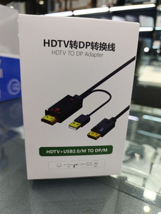 Hdmi to display port кабель , 60 hz с питанием usb