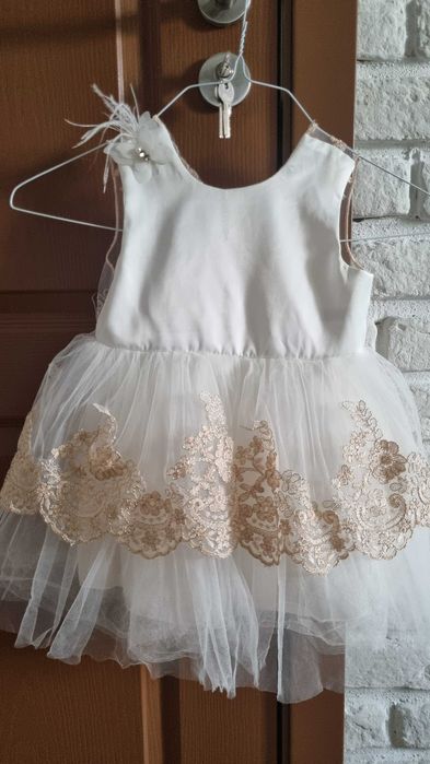 Рокля за кръщене/сватба - размер 2 години, 86 см.