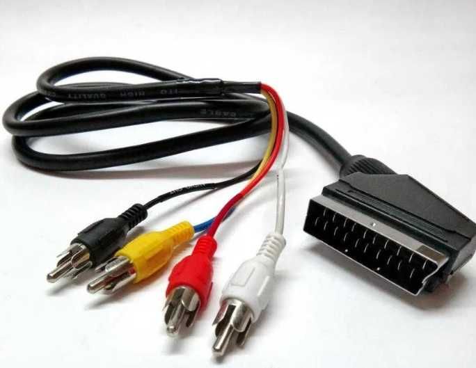 Продам кабель SCART х 3/4 RCA для видеомагнитофона новое