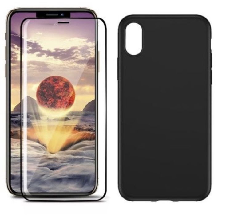 Husa Silicon Guard Case si Folie Sticla Curbata Iphone X XR XS MAX