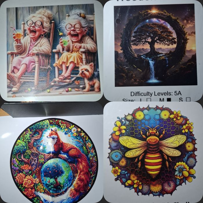 Дървен красив пъзел с две птици цветен. Различни видове